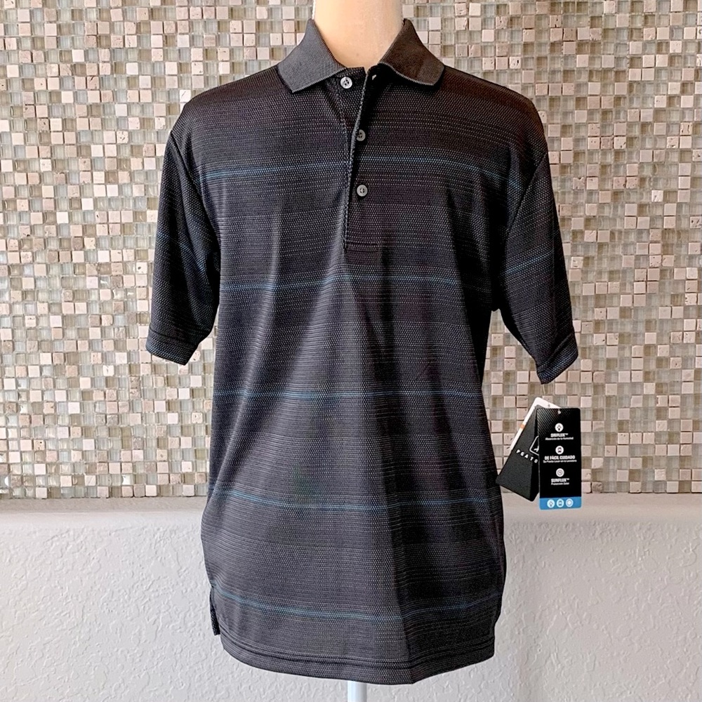 PGA tour performance gray and blue golf polo sz S